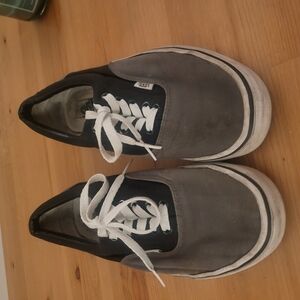 Vans Gray and Black Sneakers Classic Low-Top Design